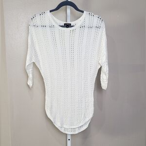 Express Women Blouse Knit Top Shirt Size XS White Color Rayon